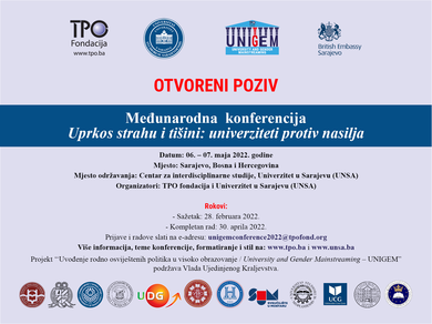 Позив за пријаву на конференцију ,,Упркос страху и т...