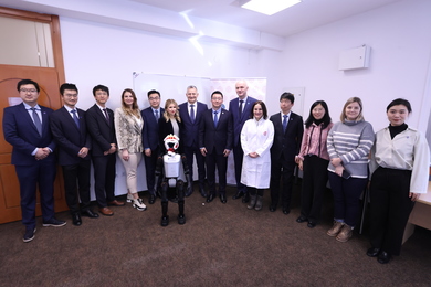 A humanoid robot and a bionic hand for aiding the di...