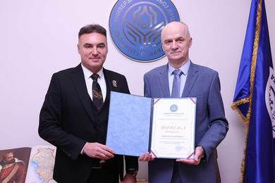 UNIBL Charter handed to Ambassador Berjan