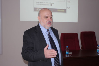 Prof. Dr Rade Doroslovacki deliverd a lecture on the...