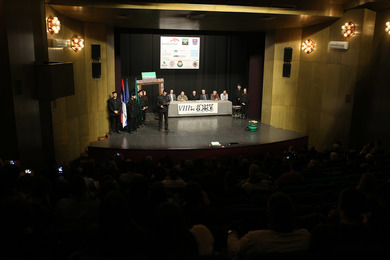 The traditional event “Jump over the leather skin”: ...